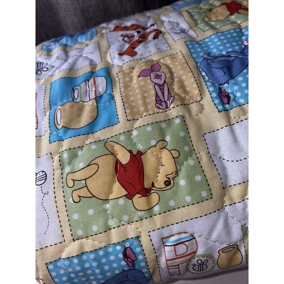 Disney Winnie The Pooh Baby Blanket Crib Quilt Tigger Eeyore Piglet Vintage - Picture 3 of 4